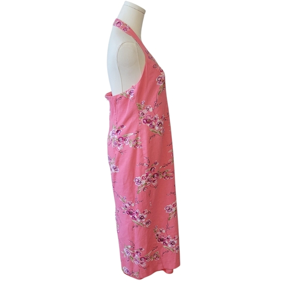 Vintage Miss Darby Pink Halter Beaded Floral Midi Dress Size 8 Petite - Picture 3 of 6